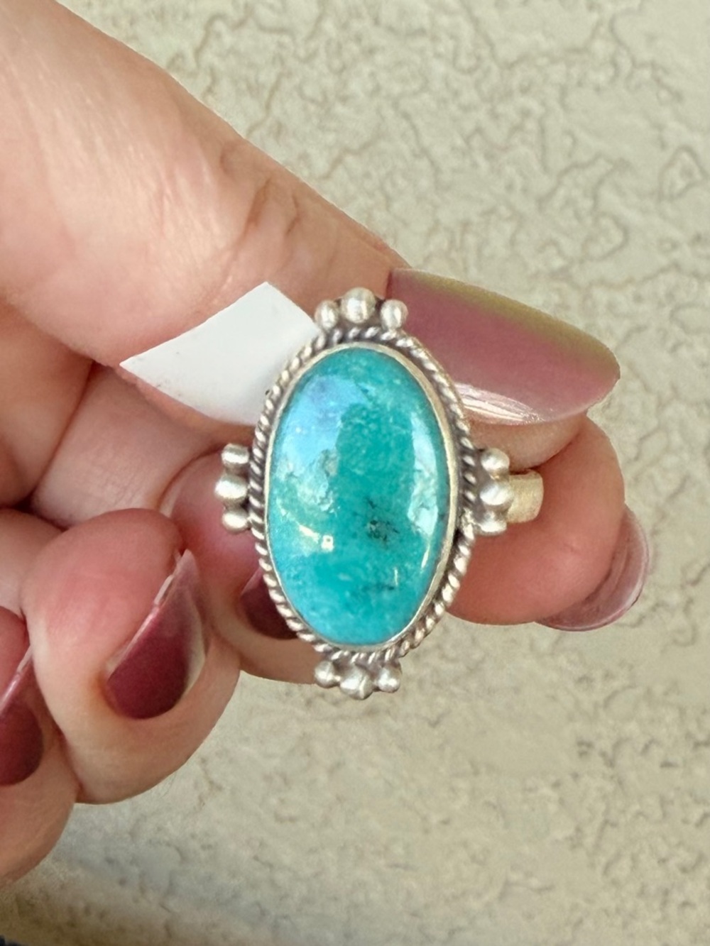 925 Sterling Silver Oval Lone Mountain Turquoise Ring